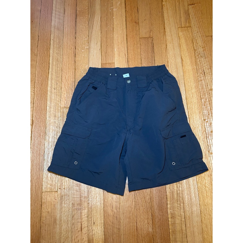 Mens Nylon Cargo Shorts Gray Hiking Fishing Outdoor Utility Pockets Size 30